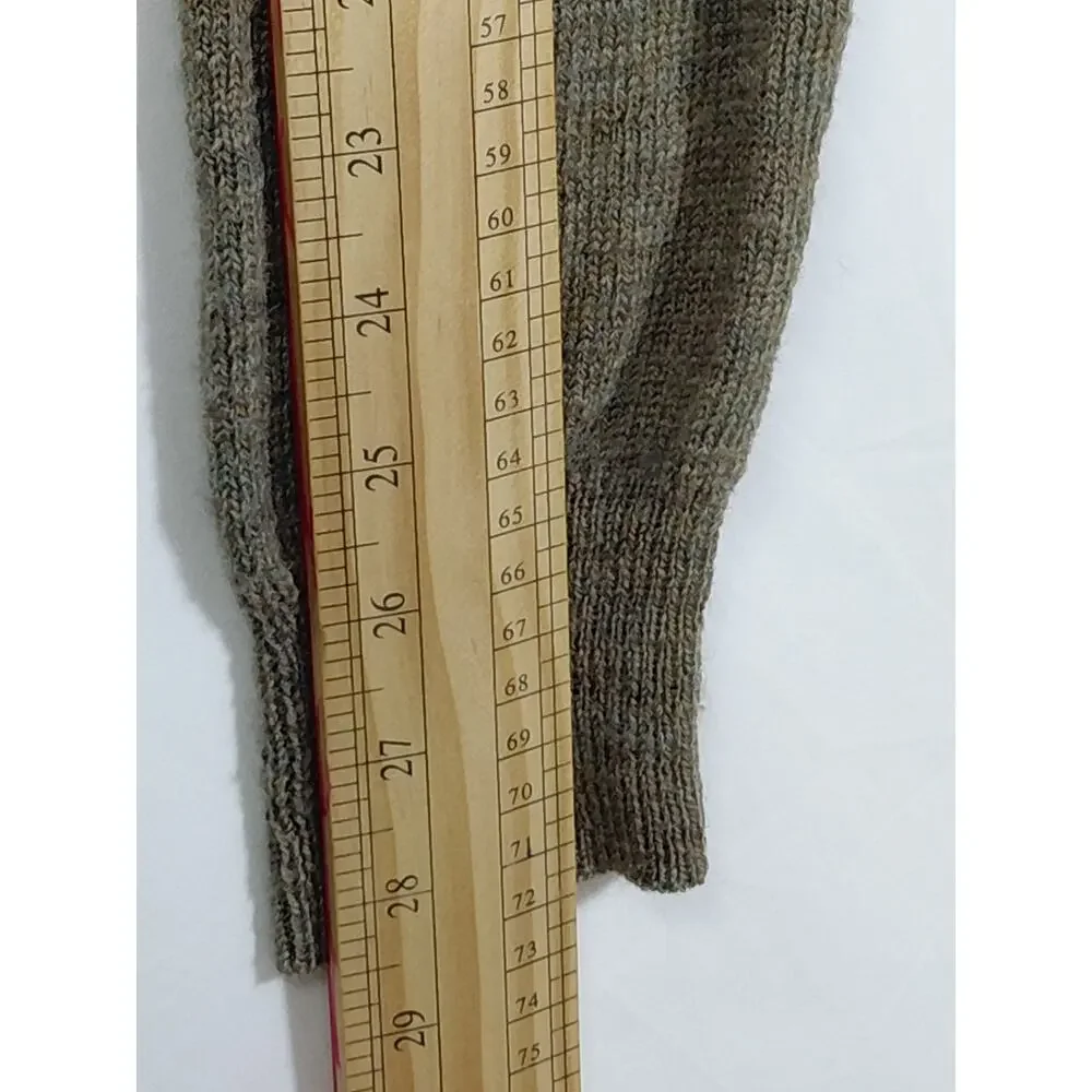 J.Crew Slim Wool Olive Green Cable Knit Crew Neck Sweater Men Size L